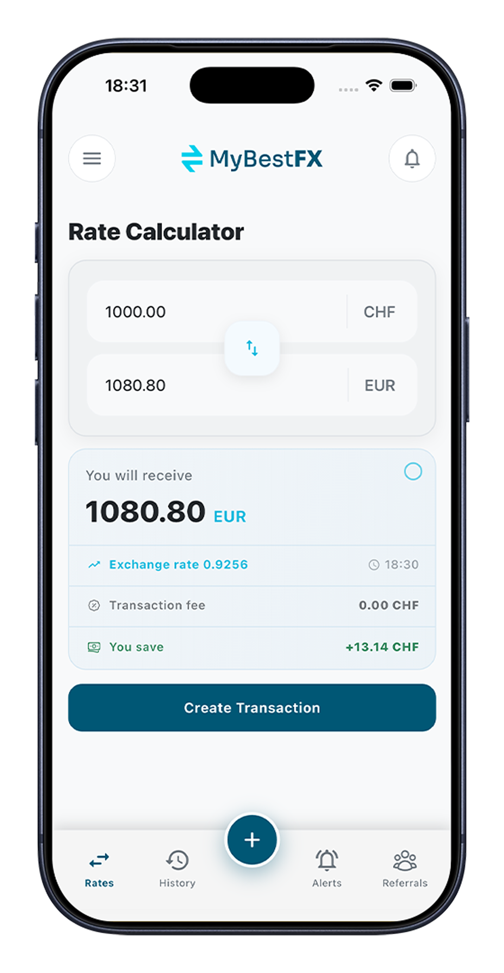 MyBestFX mobile app screenshot